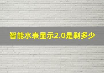 智能水表显示2.0是剩多少