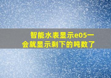 智能水表显示e05一会就显示剩下的吨数了