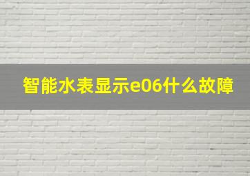 智能水表显示e06什么故障