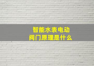 智能水表电动阀门原理是什么