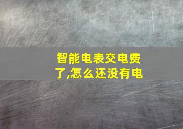 智能电表交电费了,怎么还没有电