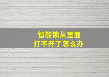 智能锁从里面打不开了怎么办