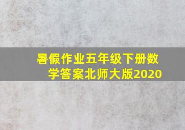 暑假作业五年级下册数学答案北师大版2020