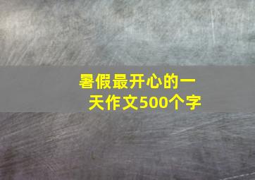 暑假最开心的一天作文500个字