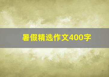 暑假精选作文400字