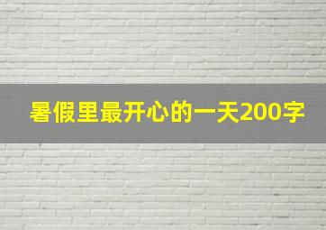 暑假里最开心的一天200字