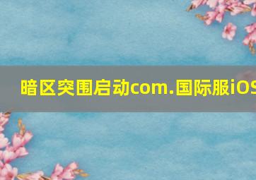 暗区突围启动com.国际服iOS