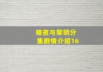 暗夜与黎明分集剧情介绍16