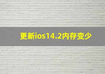 更新ios14.2内存变少