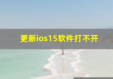 更新ios15软件打不开