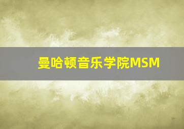 曼哈顿音乐学院MSM