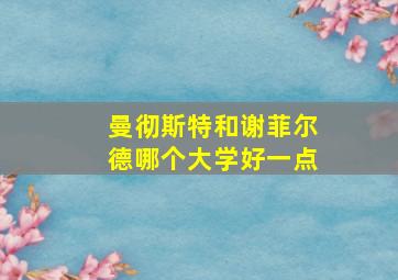 曼彻斯特和谢菲尔德哪个大学好一点