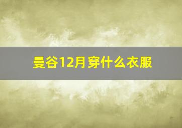 曼谷12月穿什么衣服