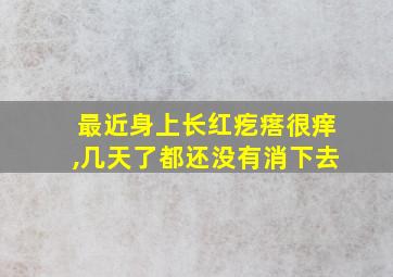 最近身上长红疙瘩很痒,几天了都还没有消下去