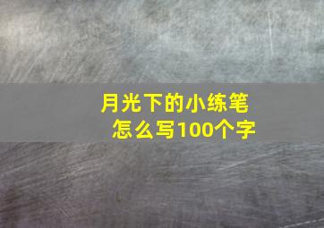 月光下的小练笔怎么写100个字