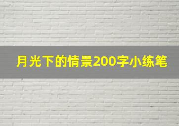 月光下的情景200字小练笔