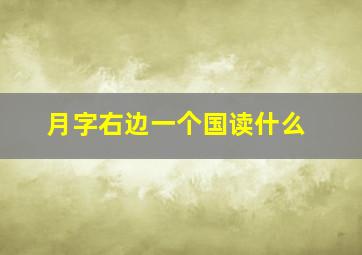 月字右边一个国读什么