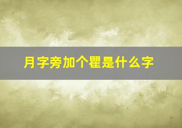 月字旁加个瞿是什么字