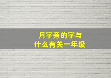 月字旁的字与什么有关一年级