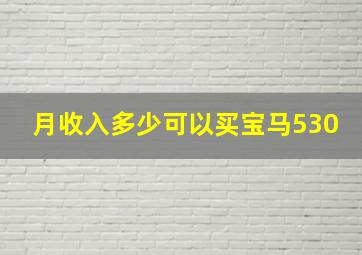 月收入多少可以买宝马530