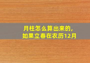 月柱怎么算出来的,如果立春在农历12月