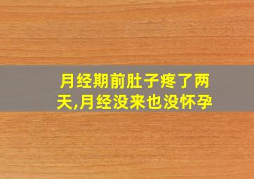 月经期前肚子疼了两天,月经没来也没怀孕