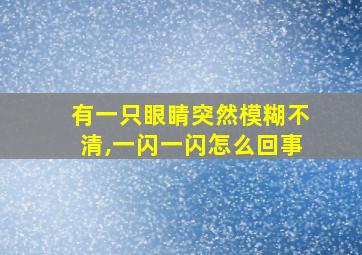 有一只眼睛突然模糊不清,一闪一闪怎么回事