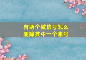 有两个微信号怎么删除其中一个账号