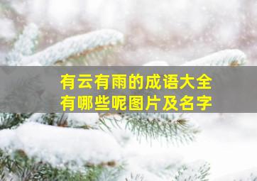 有云有雨的成语大全有哪些呢图片及名字