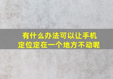 有什么办法可以让手机定位定在一个地方不动呢