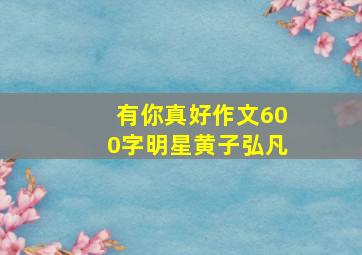 有你真好作文600字明星黄子弘凡