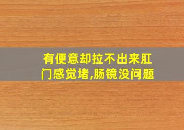 有便意却拉不出来肛门感觉堵,肠镜没问题