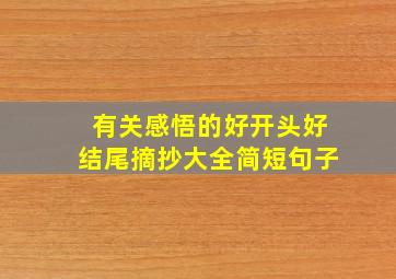 有关感悟的好开头好结尾摘抄大全简短句子