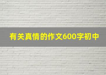 有关真情的作文600字初中