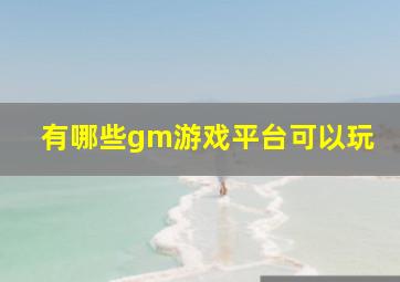 有哪些gm游戏平台可以玩