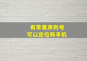 有苹果序列号可以定位吗手机