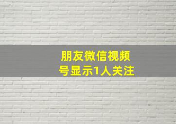 朋友微信视频号显示1人关注