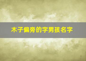 木子偏旁的字男孩名字