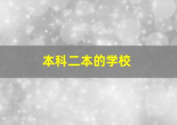 本科二本的学校