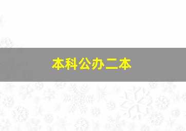 本科公办二本