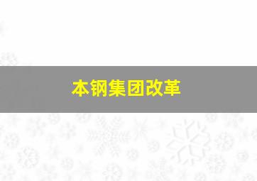 本钢集团改革