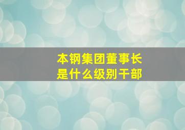 本钢集团董事长是什么级别干部