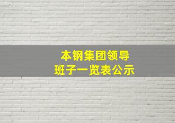 本钢集团领导班子一览表公示