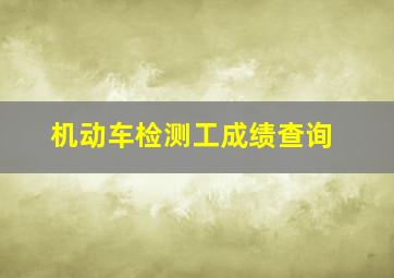 机动车检测工成绩查询