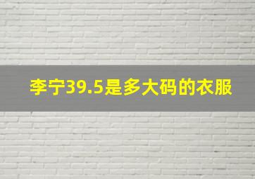 李宁39.5是多大码的衣服