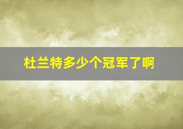 杜兰特多少个冠军了啊