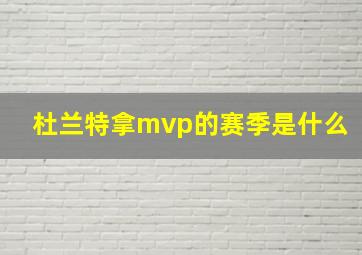 杜兰特拿mvp的赛季是什么