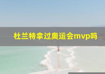 杜兰特拿过奥运会mvp吗