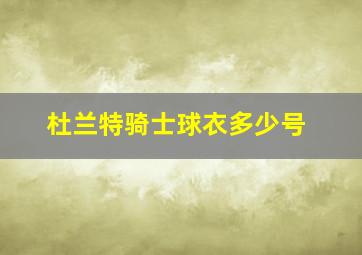 杜兰特骑士球衣多少号