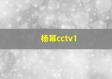 杨幂cctv1